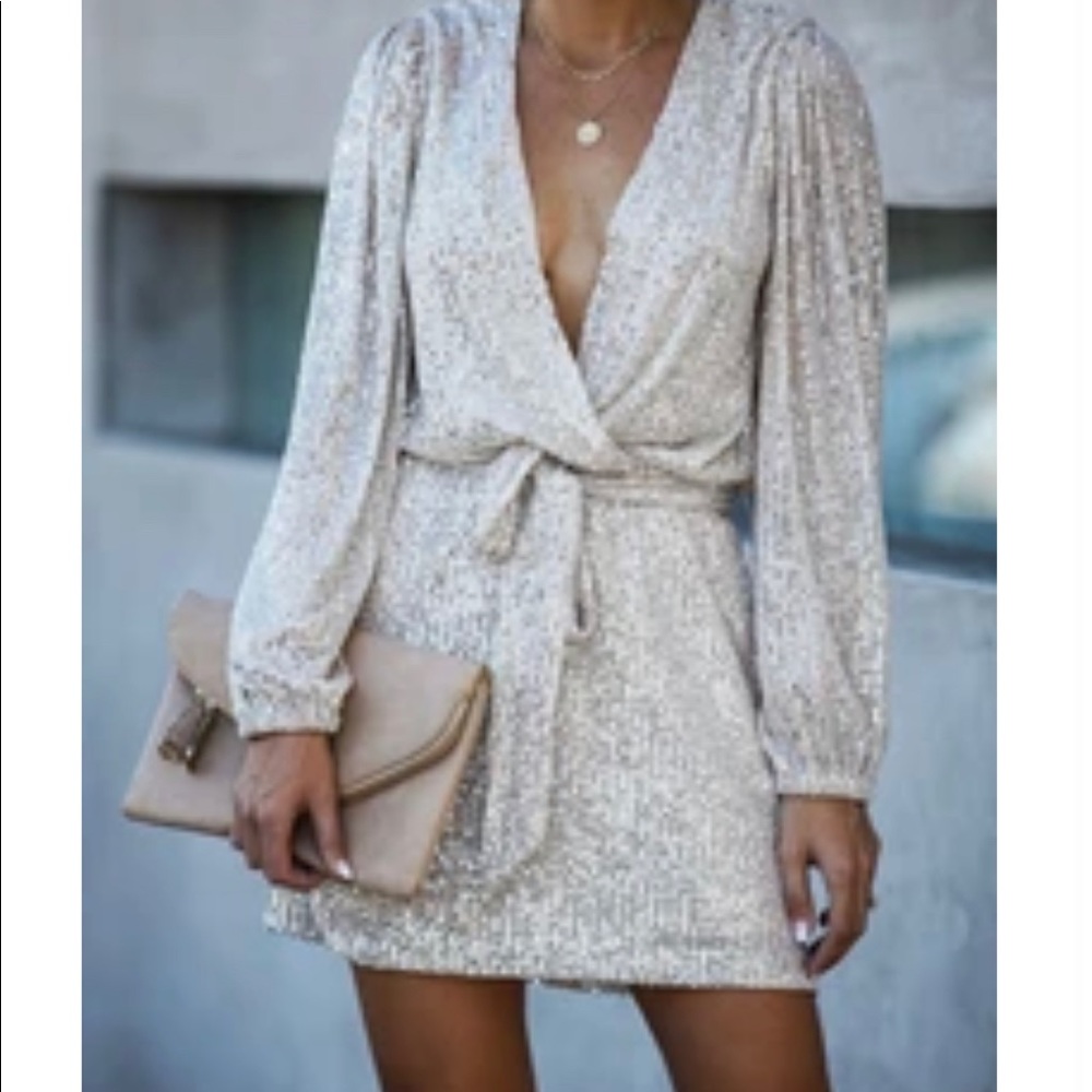 Mikaela Sequin Tie Dress - Medium never worn